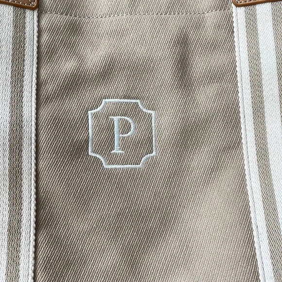 Pottery Barn Kids Tan and White Striped Bag - Picture 5 of 8